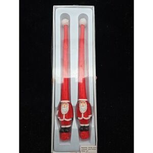 NEW *Department 56* - Pair of 11" tall SANTA CLAUS Candles Candlesticks - w/ box